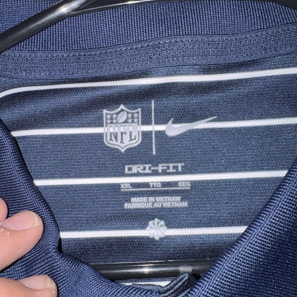 Men's 2XL Nike Tennessee Titans NFL Dri-FIT Striped Polo Shirt Blue White - Picture 2 of 6
